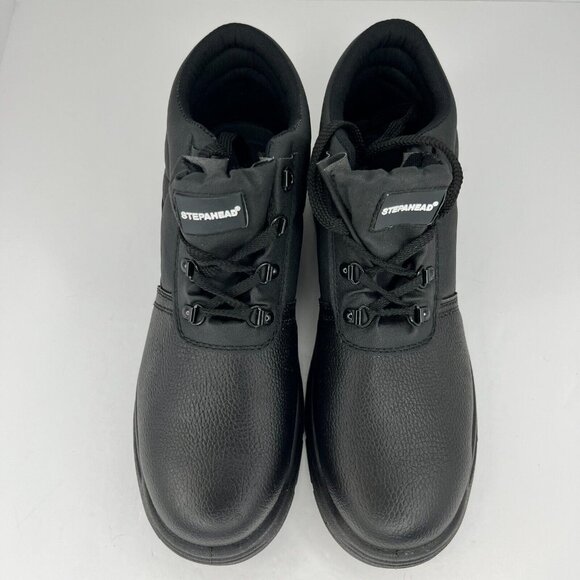 Stepahead Mens ENFW1 Cumbria Black Leather Lace Up Ankle Size 12 Safety Boots - Picture 4 of 9